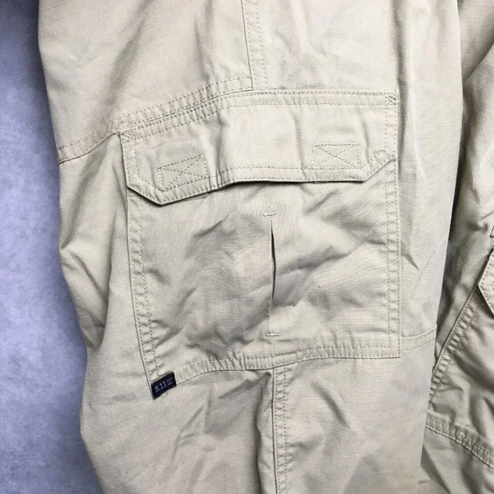 5.11 Tactical Men Cargo Pants size 40x32 Tan D Ring Pockets Tech Trades EMT Work